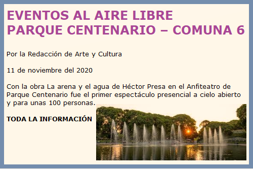 PARQUE CENTENARIO AL AIRE LIBRE